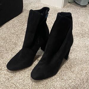 Aldo Black Suede Heeled Boots